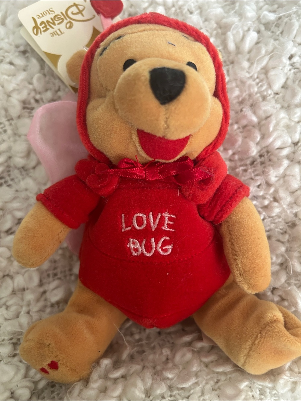 Disney Winnie the Pooh 'Love Bug' Plush - Red Outfit 2000 collectible